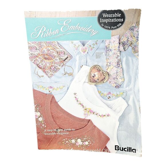 Vtg Bucilla Ribbon Embroidery STEP-BY-STEP Guide Booklet Retro Fashion Craft - Picture 2 of 7